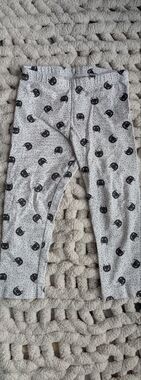 Old Navy White Leggings with Black Cat Print